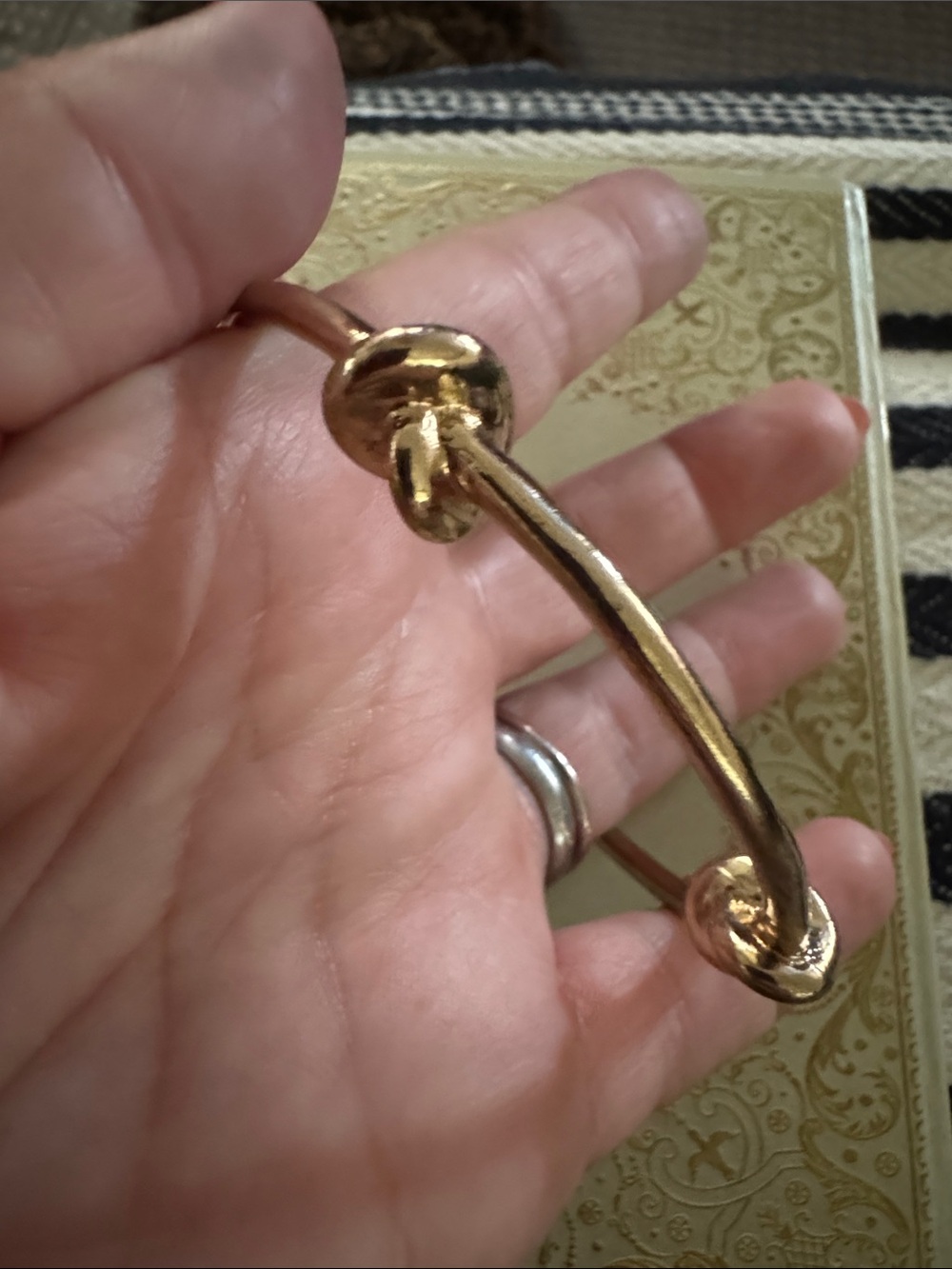 Gold-Tone Women’s Knot Accent Bracelet - Elegant Statement